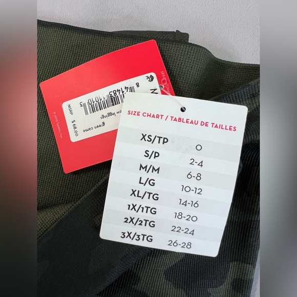 SPANX High Waist Green Camo Seamless Look-At-Me Now Leggings Medium FL3515 - Picture 7 of 9